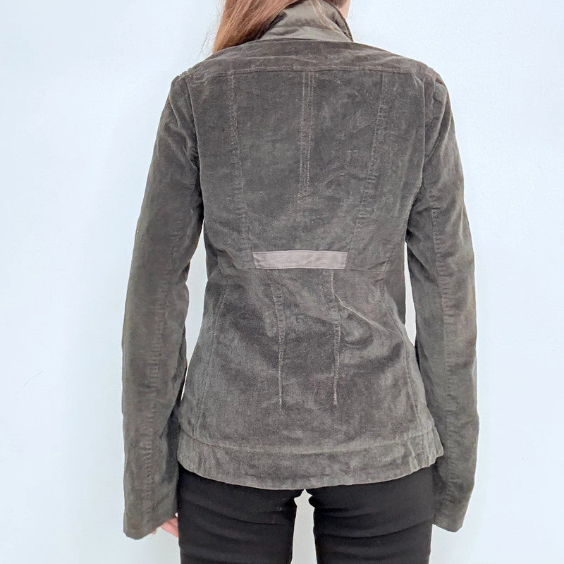flared asymmetric military jacket