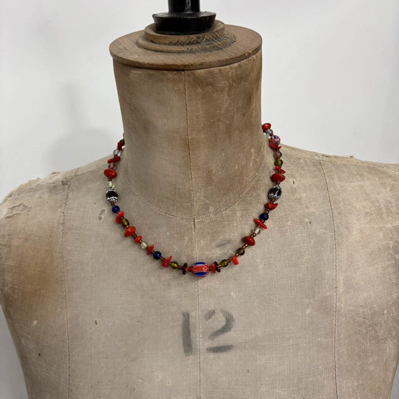 beaded gem necklace