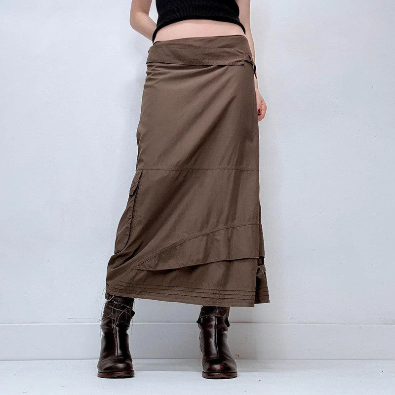 brown Cop Copine utility maxi skirt