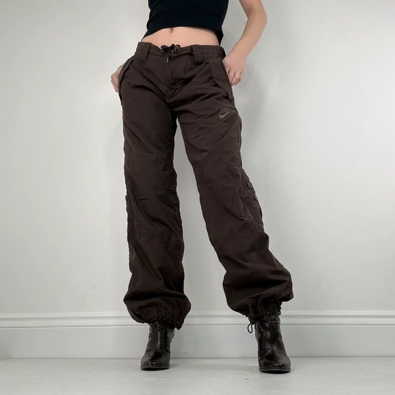 brown Nike low rise tracksuit bottoms