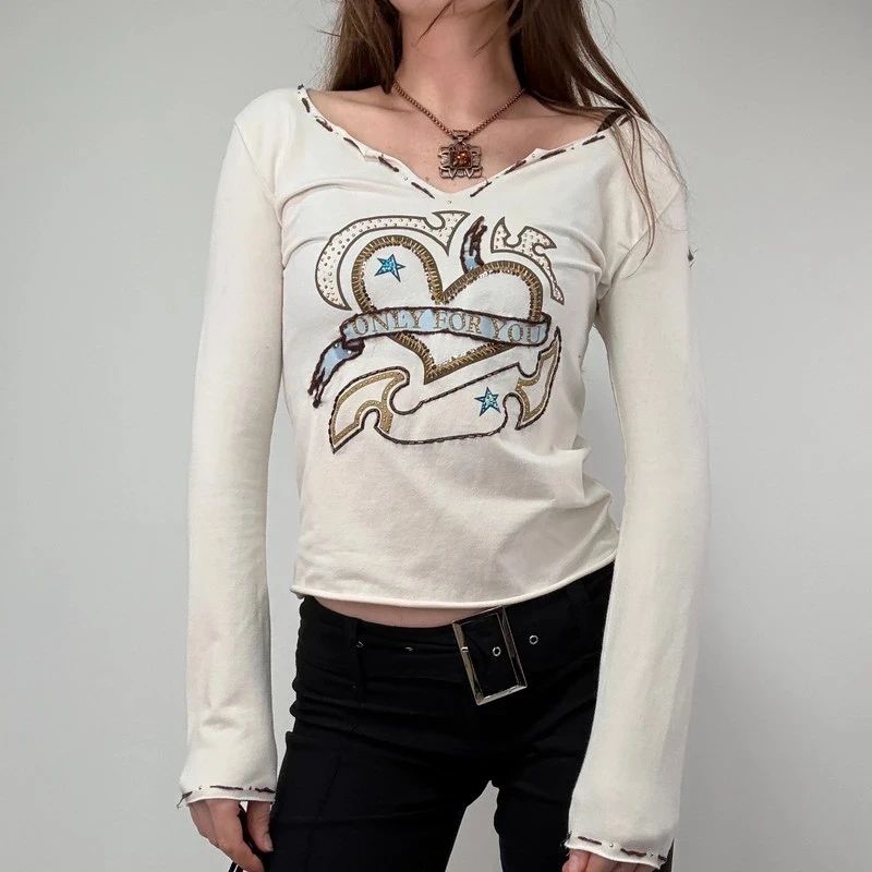 Slouchy long sleeve Graphic Baby Tee