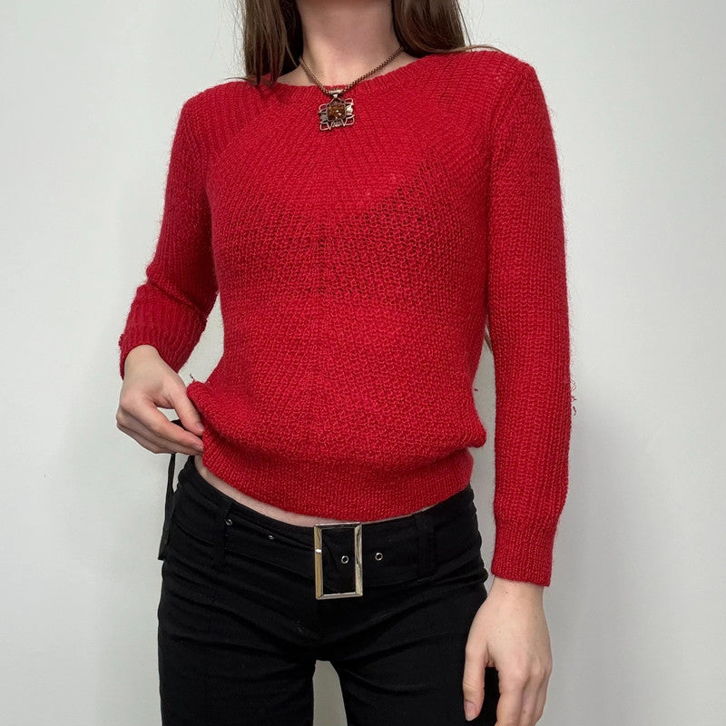 Sandro red wool knitted jumper