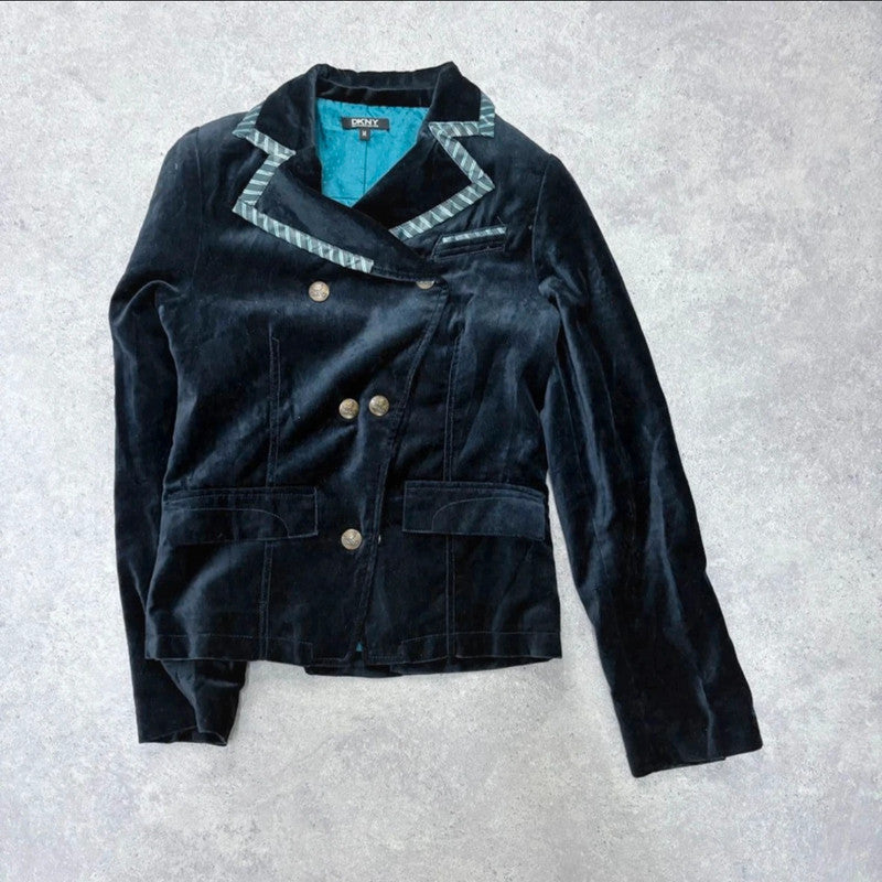 Asymmetric cropped flared military jacket