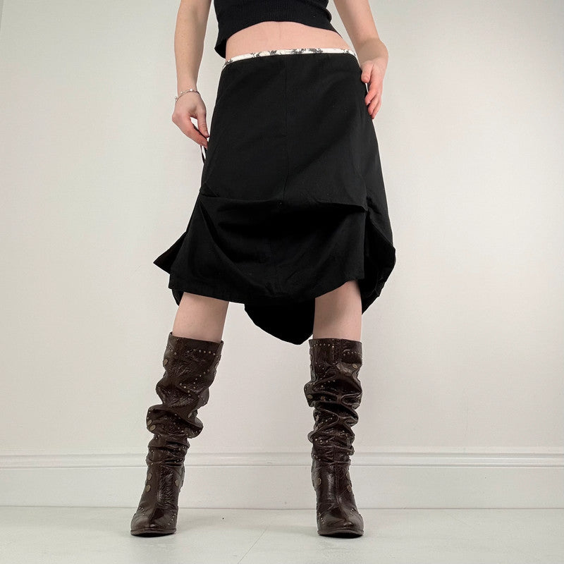 Cop Copine black pleated structured skirt