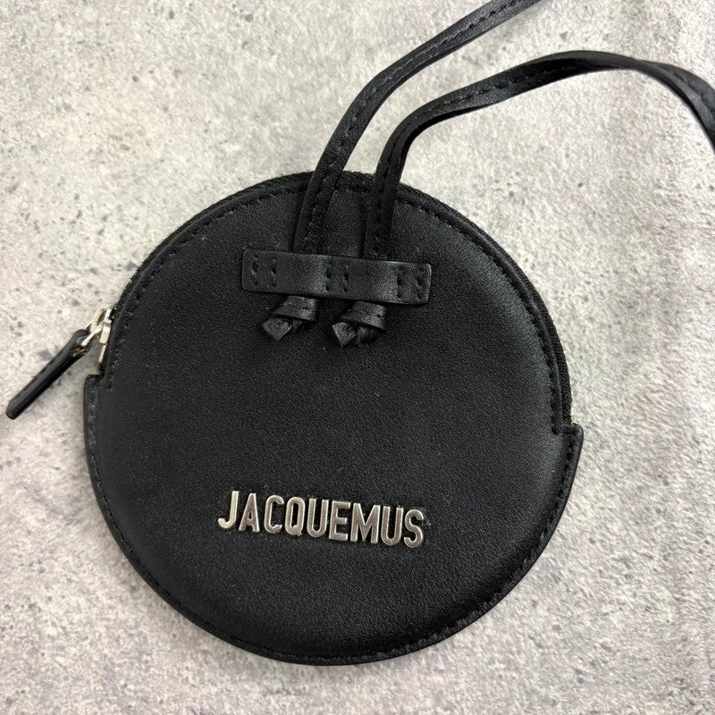 black Jacquemus Le Pitchou Round Coin Purse bag