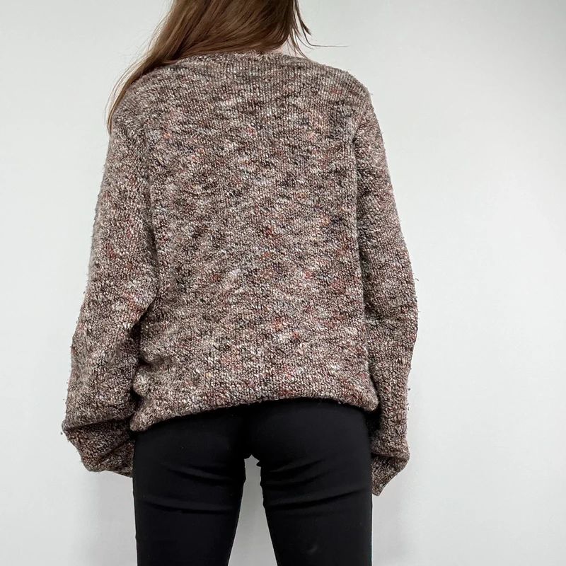 brown chunky knitted oversized jumper