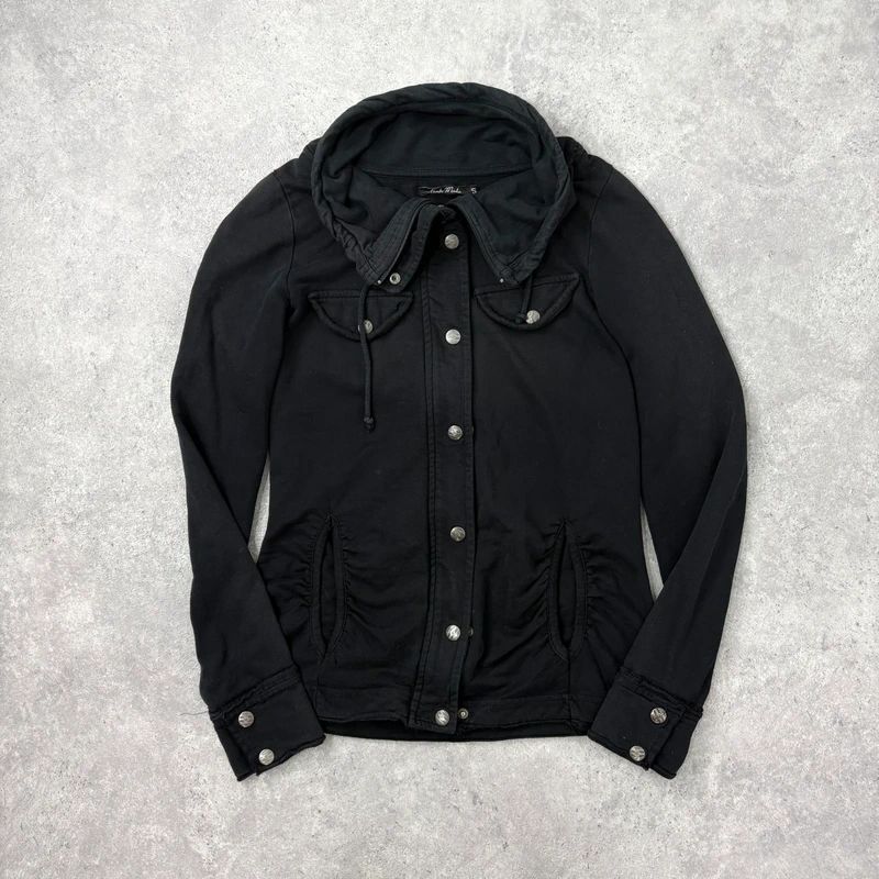 Black high neck funnel jacket
