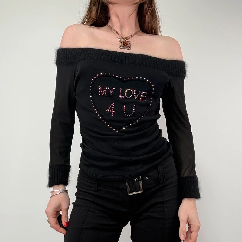 Blumarine Mesh Mohair Slouchy Top
