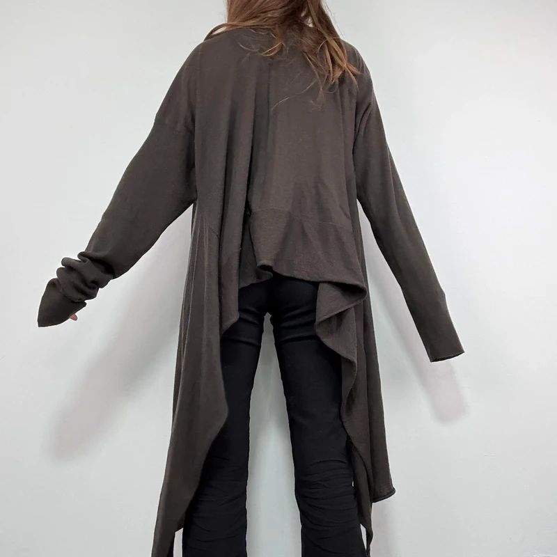 ultra slouchy asymmetric wrap cardigan