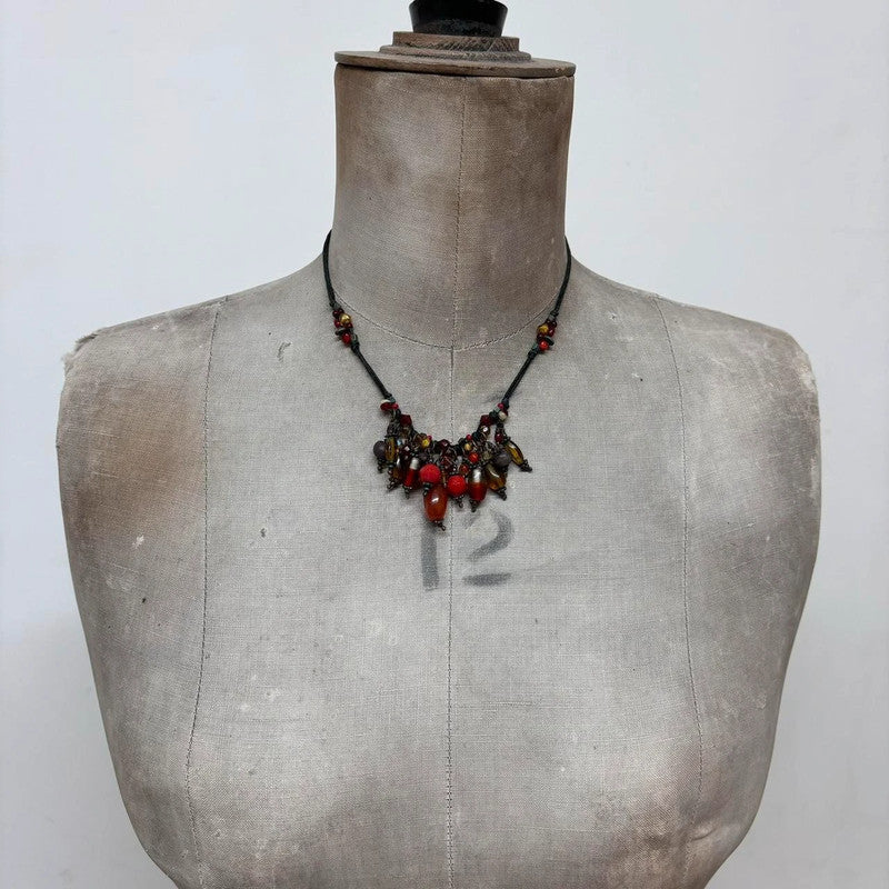 beaded boho summer necklace