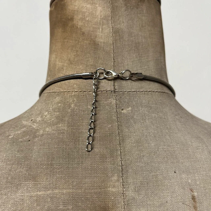 grunge silver charm necklace