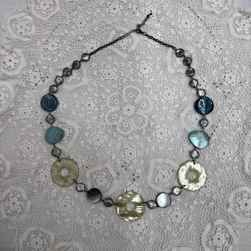 chunky long circle link necklace