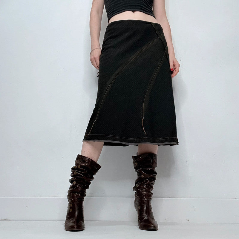 black Cop Copine flared midi skirt