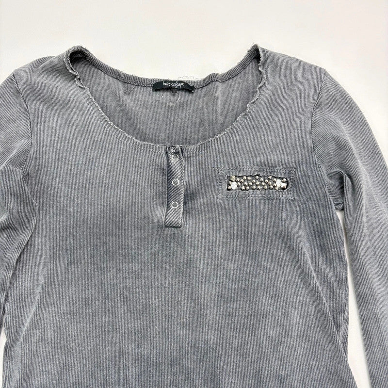 slouchy grey distressed t-shirt