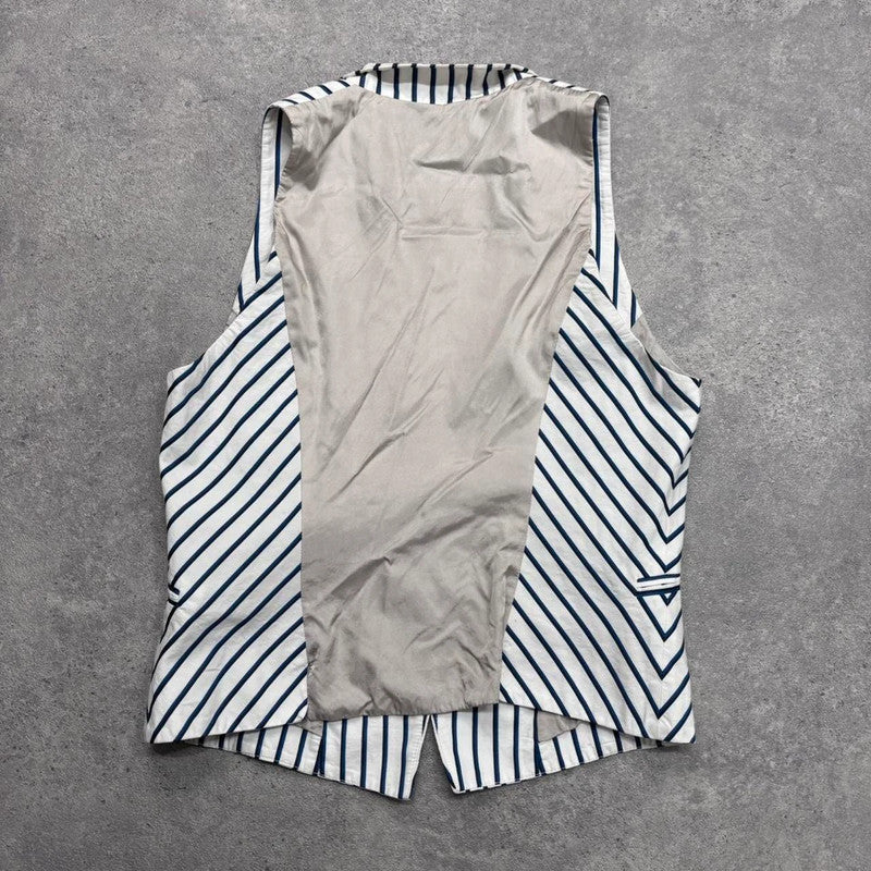 fitted pinstripe fitted waistcoat