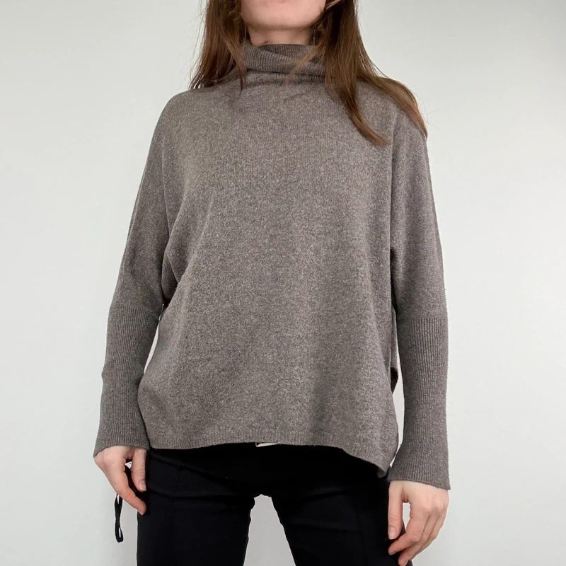 brown slouchy cashmere batwing jumper