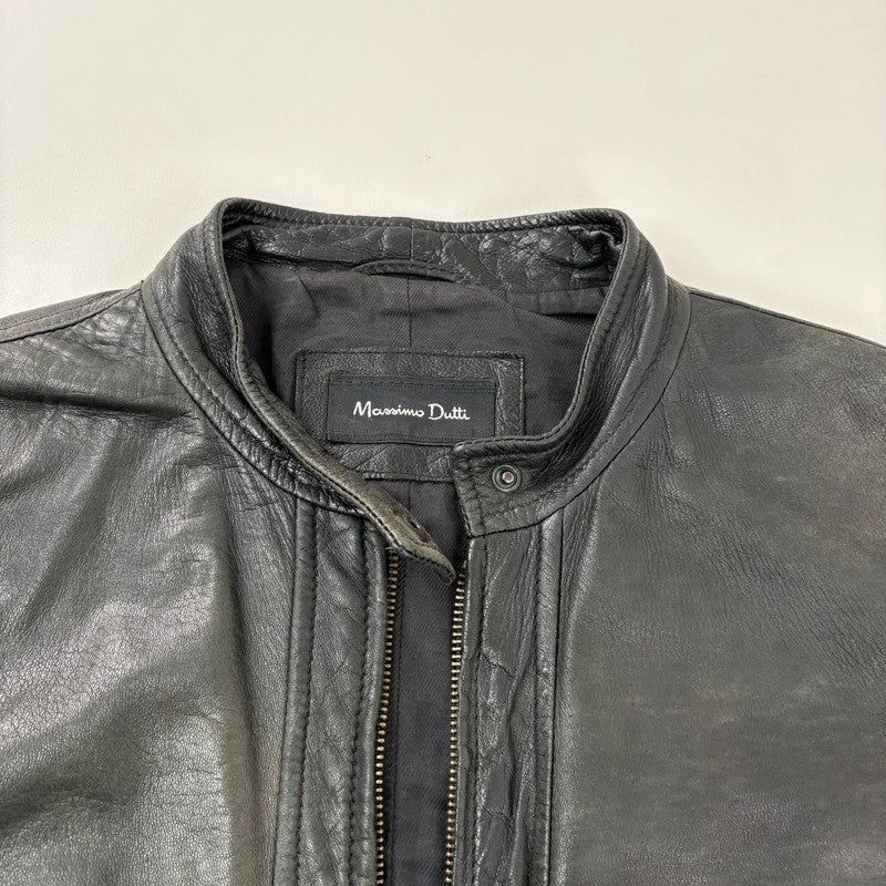 Massimo Dutti cropped distressed 100%leather