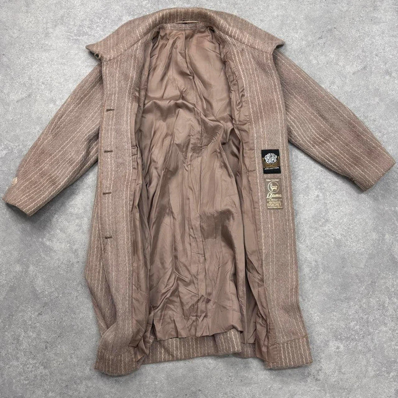 pinstripe wool slouchy trench coat