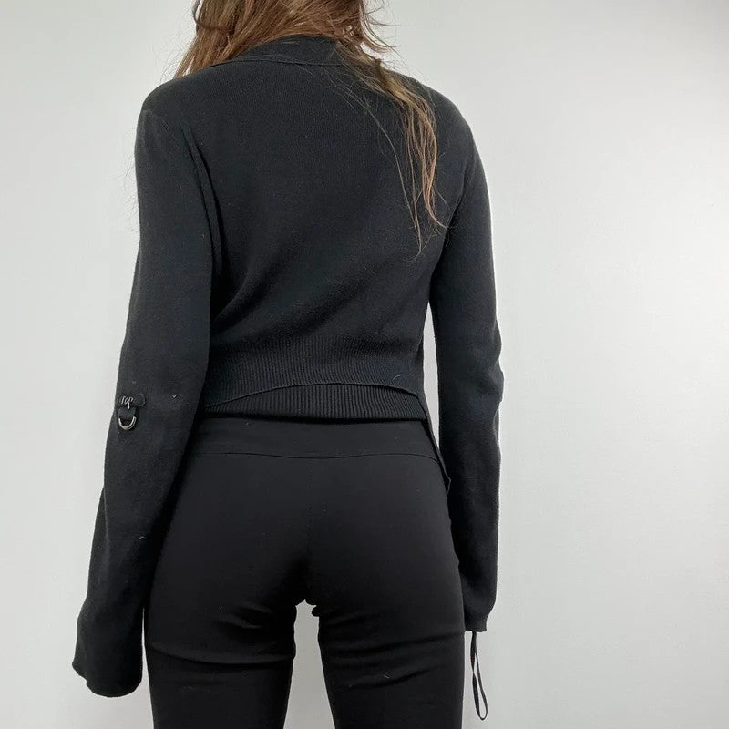 Black cop copine utility cardigan