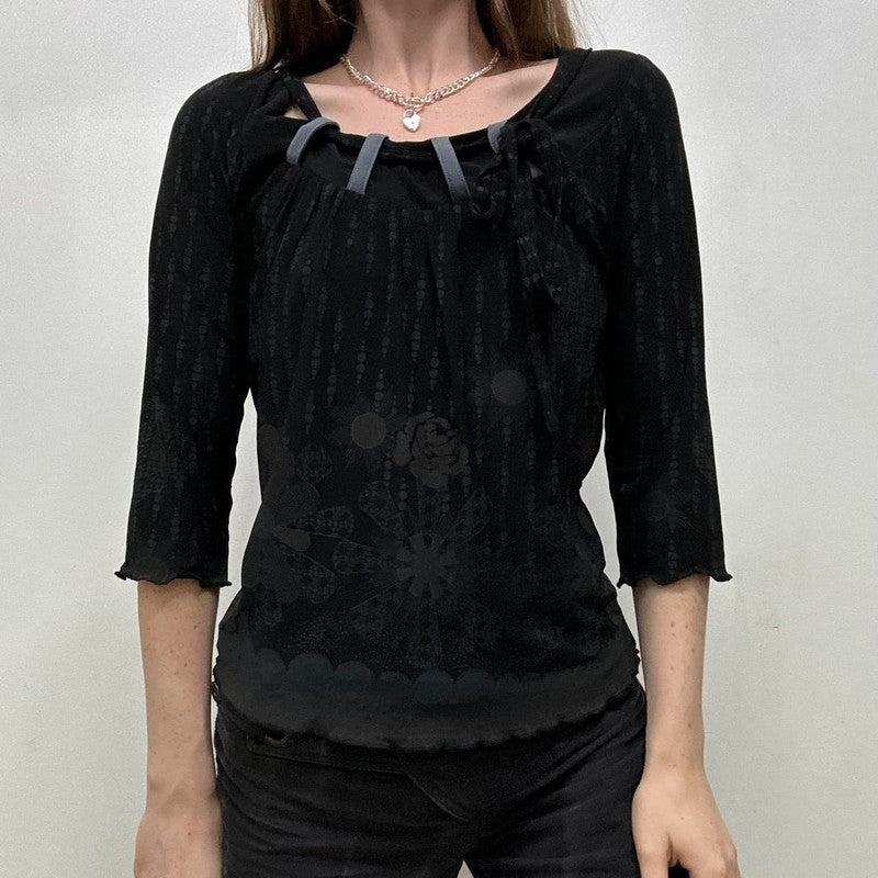black grunge printed top
