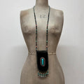 boho beaded velvet pouch