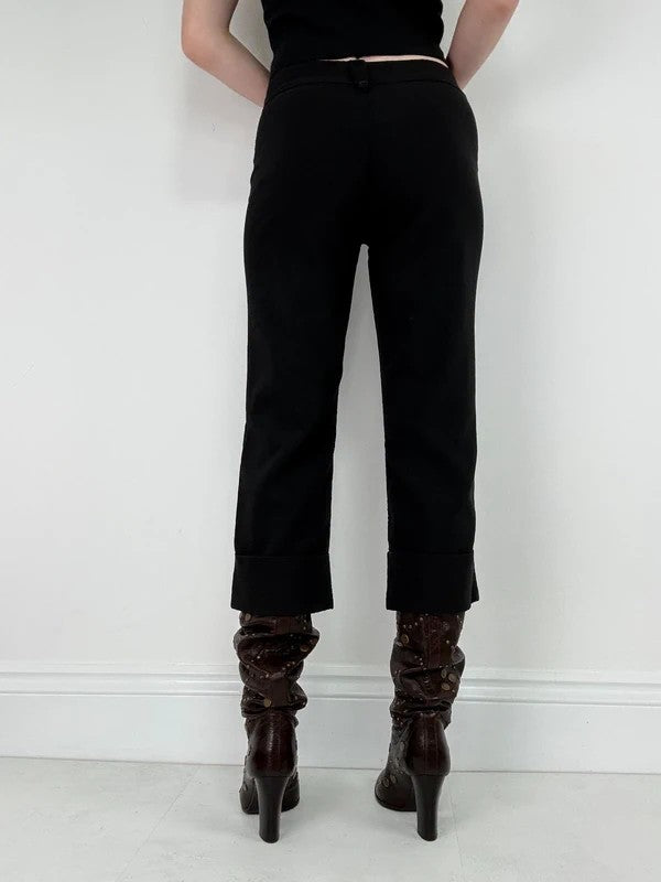 black cropped capri paints