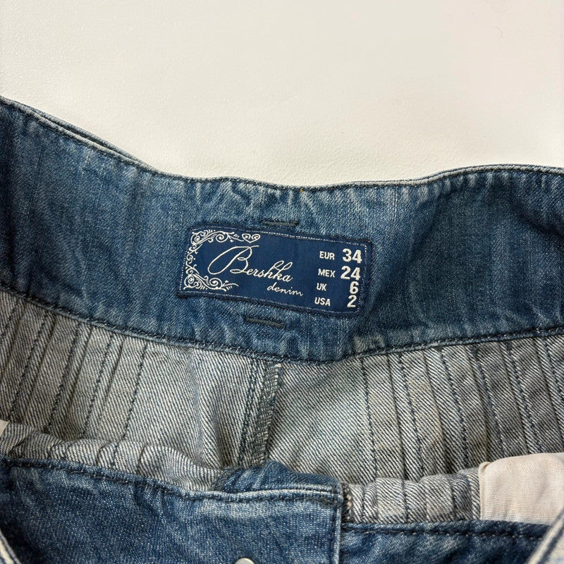 pleated low rise barrel archival puff jeans