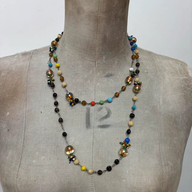 layered beaded chain necklace