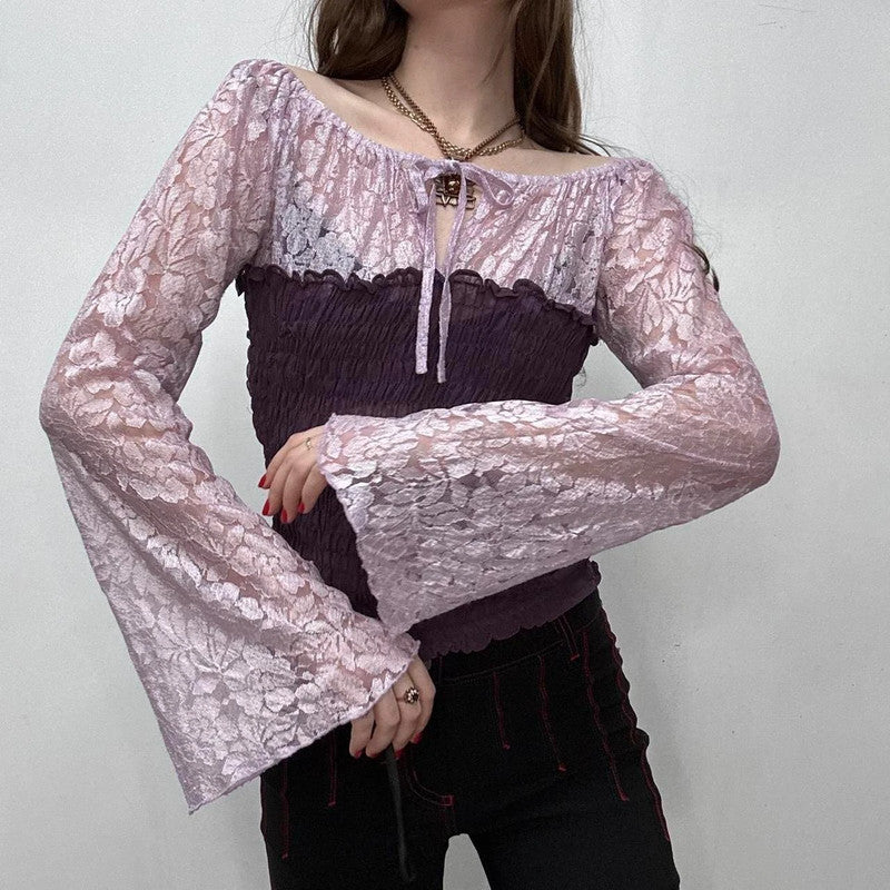 lace off the shoulder fairy top