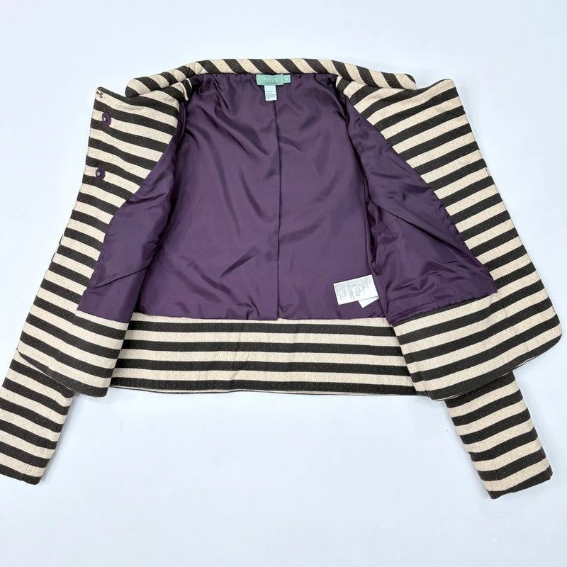 structured striped cropped jacket