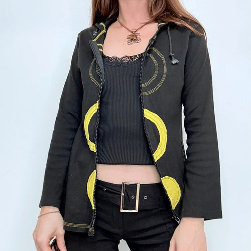 Black asymmetric hippie grunge hoodie