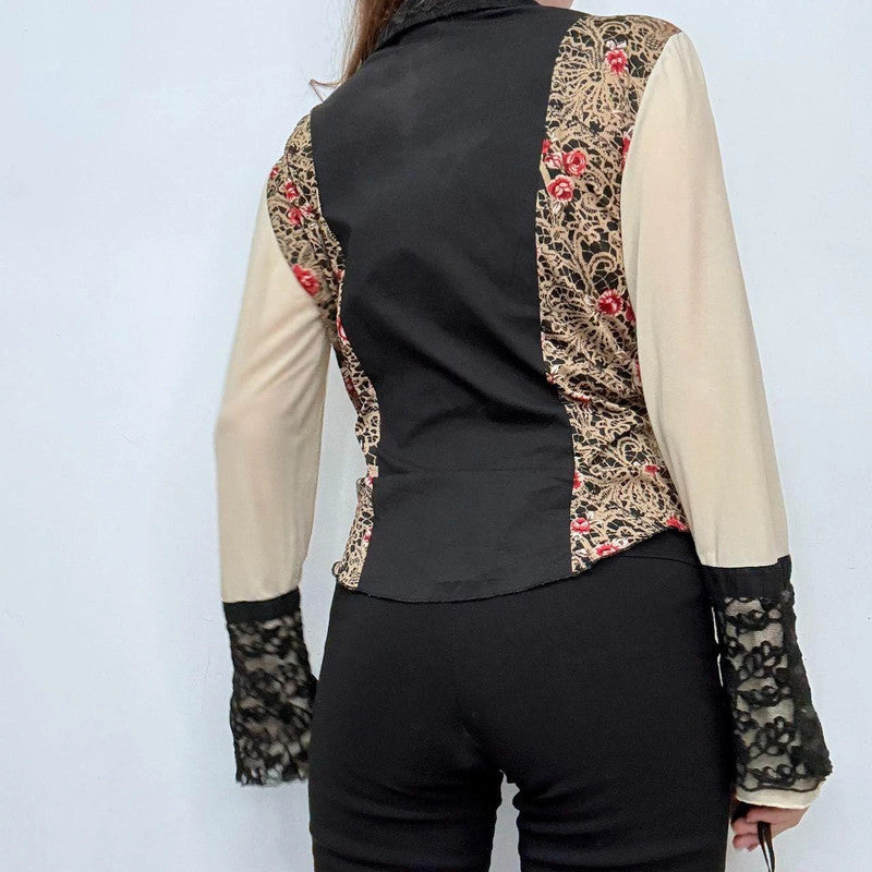 lace western flared fitted shirt
