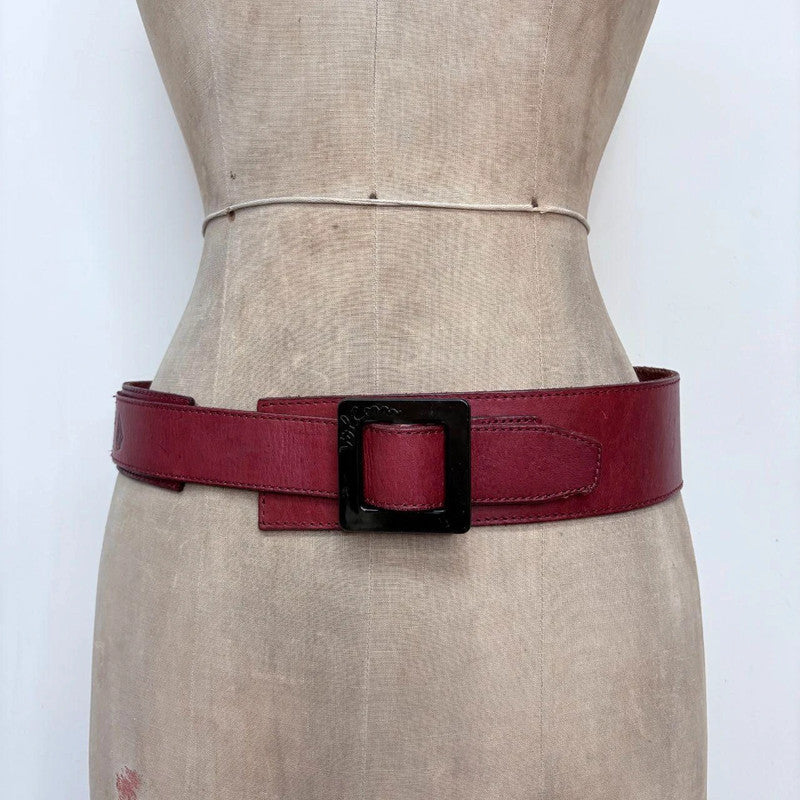 red leather chunky belt