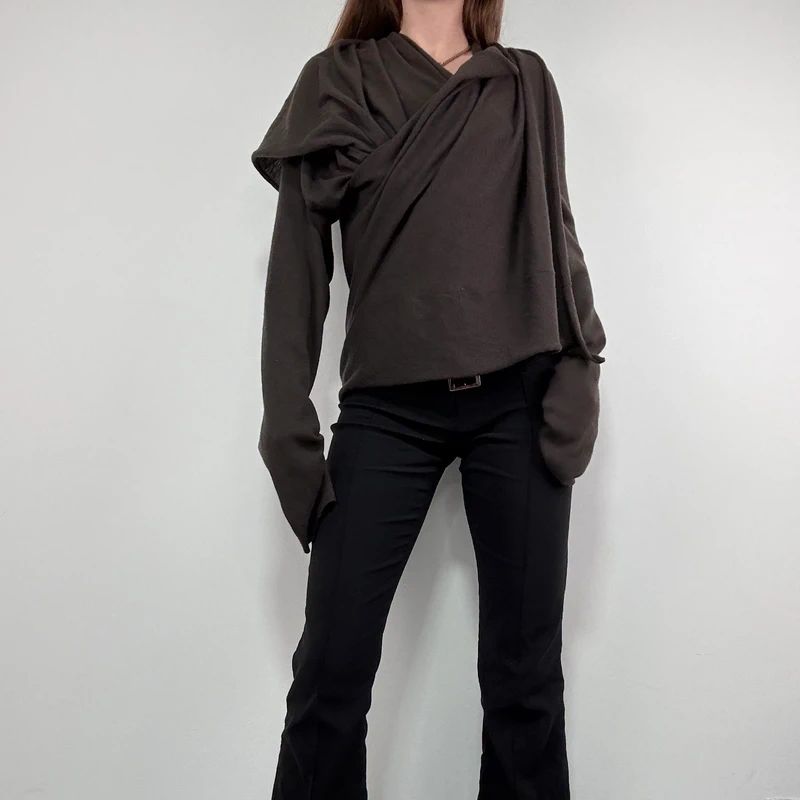 ultra slouchy asymmetric wrap cardigan