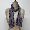 velvet sheer floral silk scarf