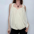 draped cream floaty knotted vest
