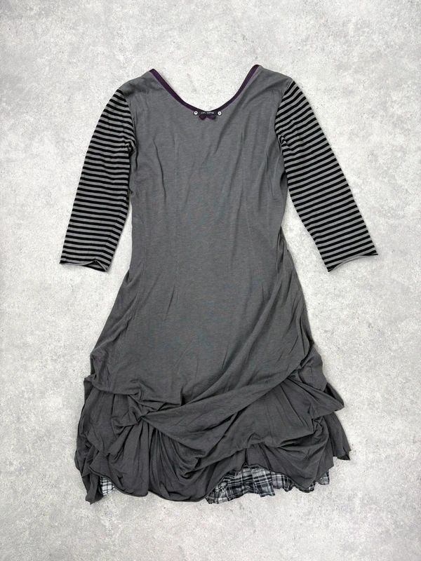 Cop Copine pinstripe gathered midi dress
