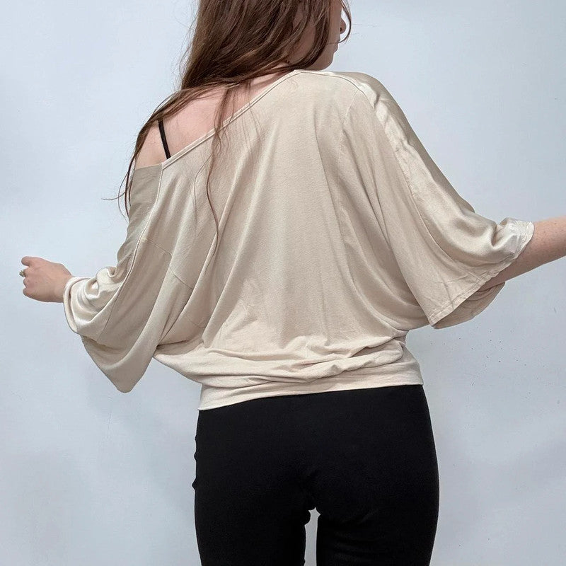 draped slouchy batwing ruched shirt
