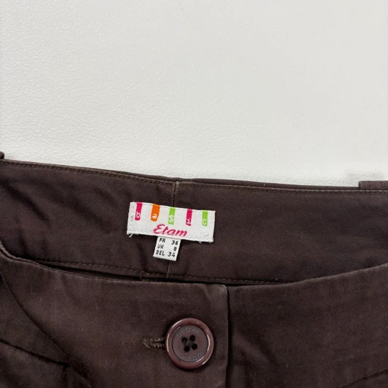 Brown flared pocket front trousers