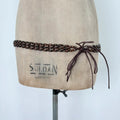 Brown beaded waist chain belt