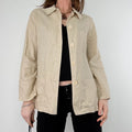 tan linen button chore jacket