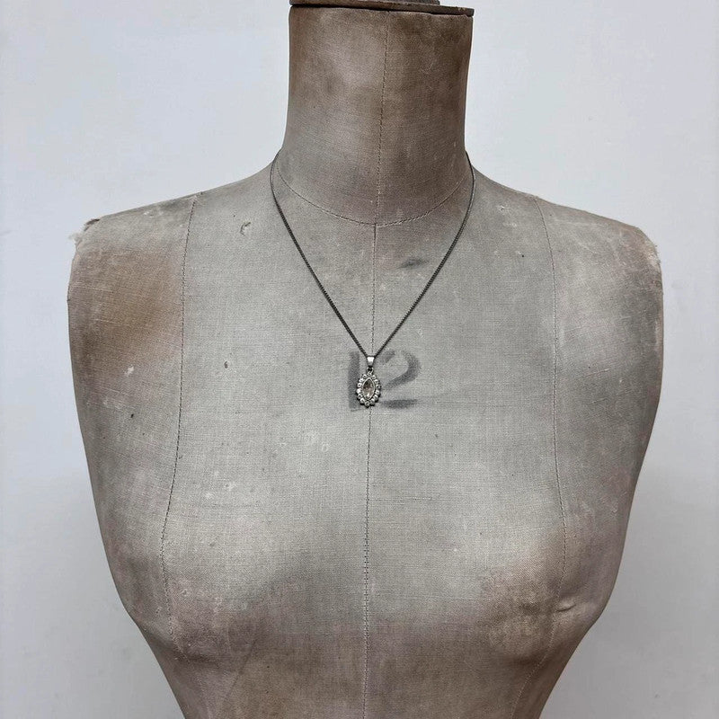 delicate silver diamond necklace