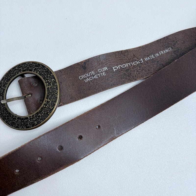 brown leather boho circle belt