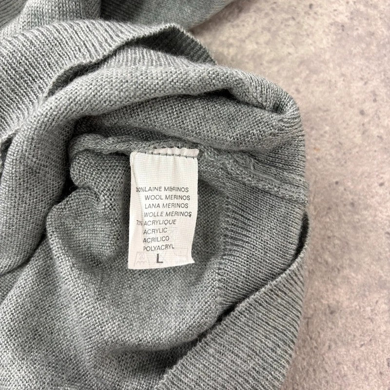 grey fine knit wool blend boxy batwing sweater knit