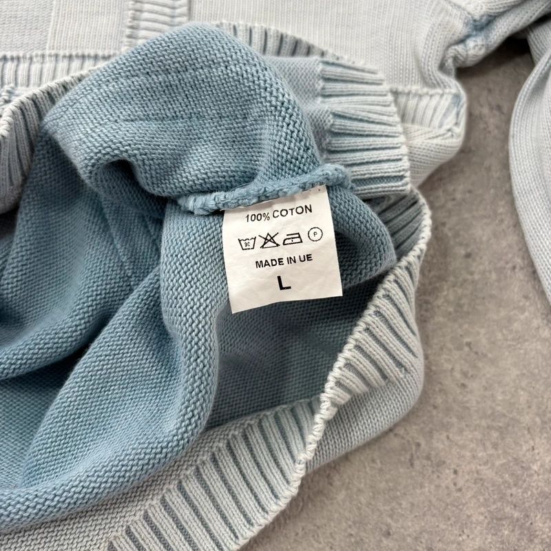 pale blue epaulette pleated embroidered jumper