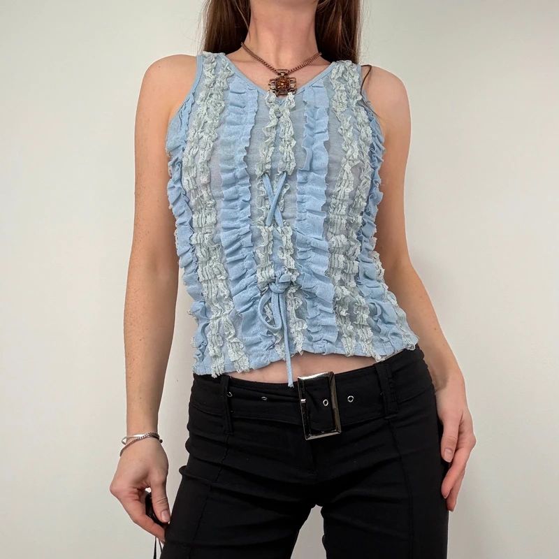 Ruffle Lace Coquette Vest