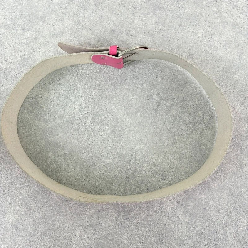 Pink leather chunky thick belt