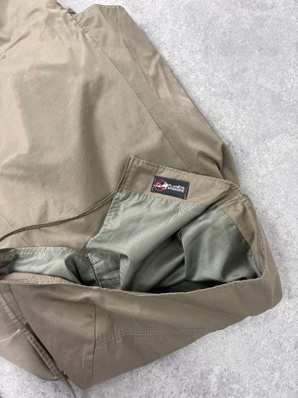 khaki utility gathered maxi skirt