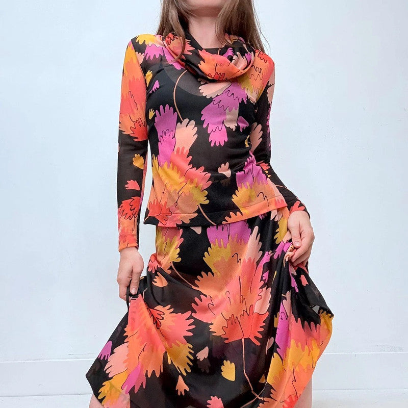 Vintage graphic 60s printed two-piece Italian set