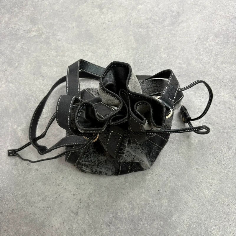 Vintage Lancel distressed leather Bucket bag